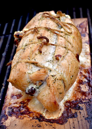 cedar plank turkey breast roasted on the grill